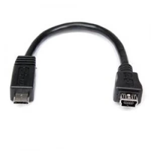 StarTech.com 6" Micro USB to Mini USB Adapter Cable M/F