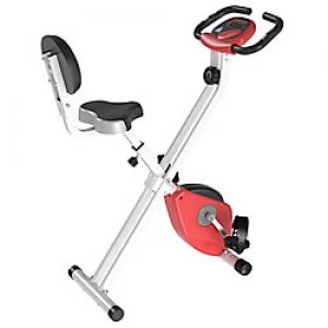 HOMCOM Steel Manual Resistance Exercise Bike w/ LCD Monitor Red