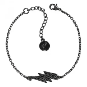 Ladies Karl Lagerfeld Black Ion-plated Steel Lightning Bolt Bracelet