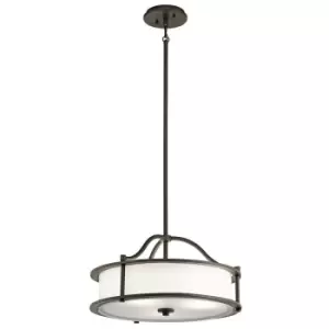 3 Bulb Ceiling Pendant Light Fitting Classic Pewter LED E27 100W Bulb