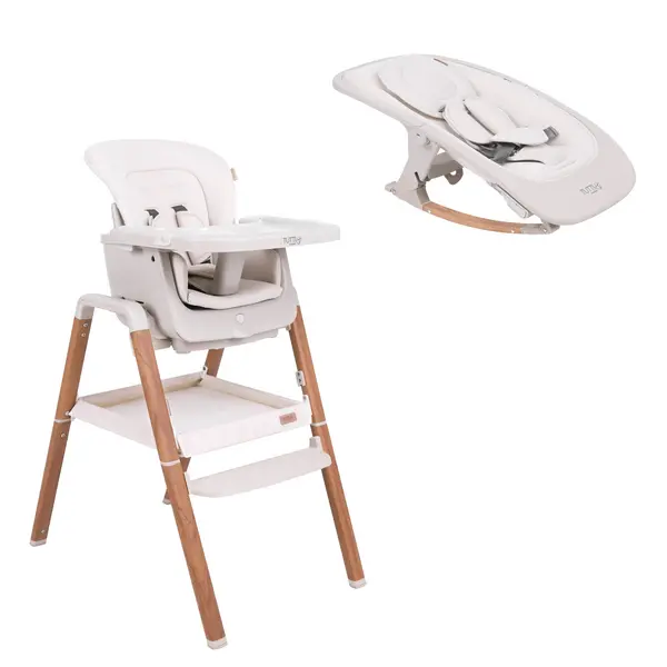 Tutti Bambini Nova Evolutionary Rocker - Ecru/ Scandinavian Walnut