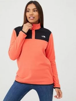 The North Face Tka Glacier Snap-Neck Pullover - Red/Black