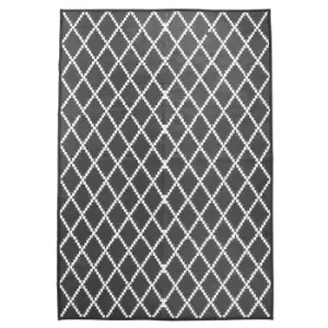 Criss Cross Waterproof Rug Black 230x160cm