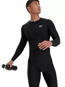 Speedo Long Sleeve Rash Top - Black Size M Men