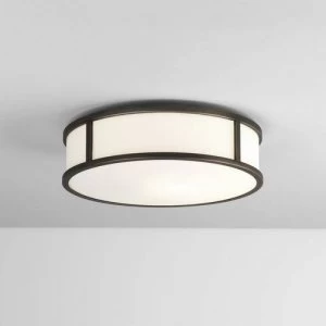 1 Light Medium Round Bathroom Flush Ceiling Light Bronze Effect IP44, E27