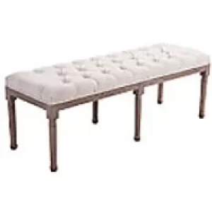 Homcom Bed End Side Chaise Lounge Sofa Stool Padded Beige