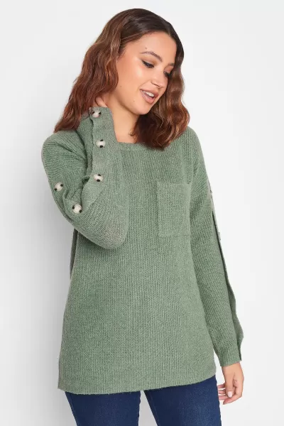 Tall Button Long Sleeve Jumper