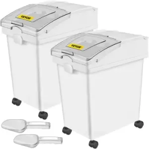 Ingredient Storage Bin, Flour Bins On Wheels, 5.5 Gallons Capacity, 2 Pcs/Set