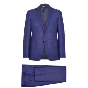 Boss 2 Piece Check Suit - Blue