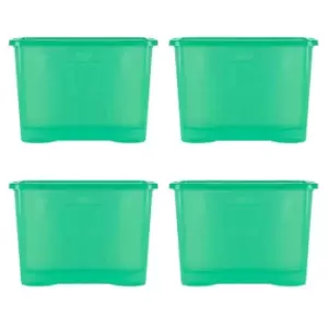 Wham Crystal 80L Storage Box and Lid Set Of 4 - Tint Leprechaun Green