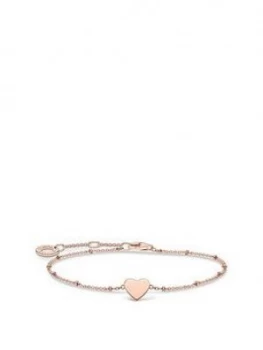 Thomas Sabo Rose Gold Plated Sterling Silver Heart Bracelet