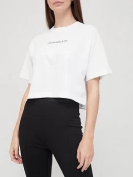 Calvin Klein Jeans Back Reflective Logo Tee - White