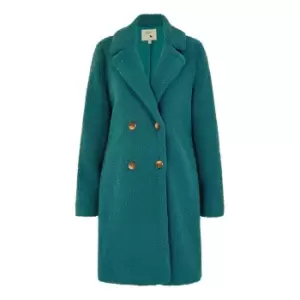 Yumi Teal Teddy Bear Coat - Blue