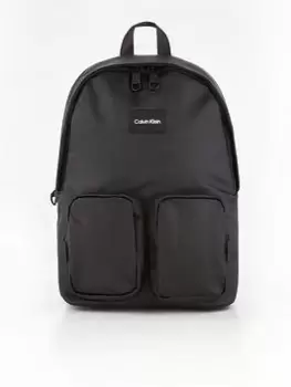 Calvin Klein Mens 2 Pocket Backpack - Black