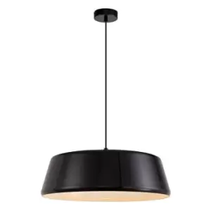 Single Large Ceiling Pendant, 1 Light Adjustable E27, Gloss Black, Gloss White - Luminosa Lighting