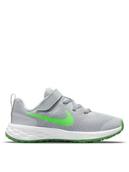 Nike Revolution 6 Trainers - Grey/Green, Grey/Green, Size 1