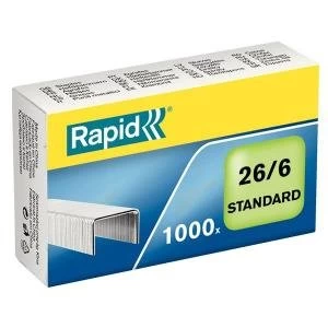 Rapid Standard 266 Staples 6mm Shank Length Pack of 1000 24861300