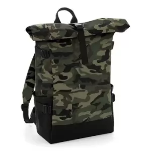 Bagbase Block Roll-top Backpack (one Size, Jungle Camo/Black)