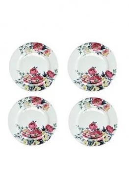 Kitchencraft Mikasa Clovelly Pink Floral Dinner Plates Set Of 4