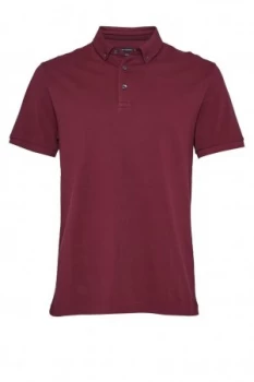 Mens French Connection Parched Textured Pique Polo Shirt Red