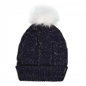 Gelert Twist Lurex Pompom Hat Ladies - Blue