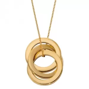 Yellow Gold Plated Triple Interlinked Circles Necklace N4455