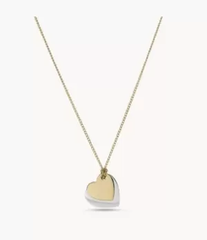 Fossil Women Lane Two-Tone Stainless Steel Heart Chain Necklace