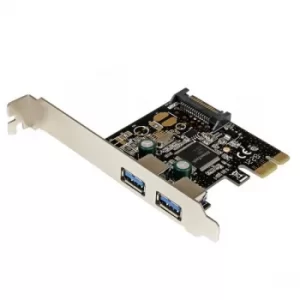 StarTech 2 Port PCI Express PCIe SuperSpeed USB 3.0 Controller Card with SATA Power