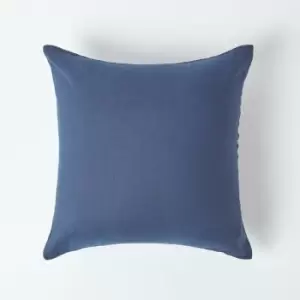 Homescapes - Navy Blue European Linen Pillowcase, 60 x 60cm - Blue