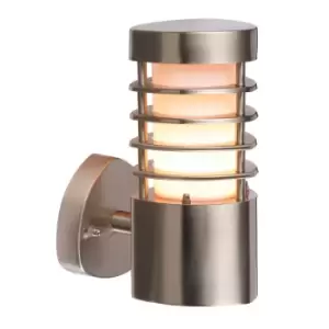 Outdoor Wall Light IP44 - Brushed Stainless Steel & Frosted PC - 9.2W LED E27