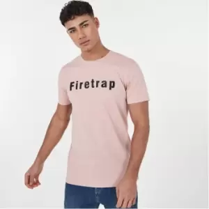 Firetrap Large Logo T Shirt Mens - Pink