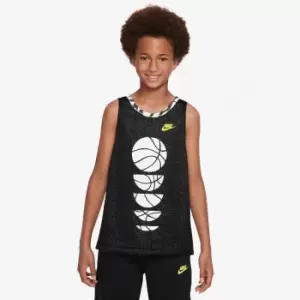 Nike Kids Nk Culture Of Basketball Reversible Jersey Kids, Black/White/Opti Yellow, Unisex, Jerseys, DX5515-010