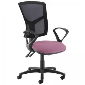 Senza high mesh back operator chair with fixed arms - Bridgetown