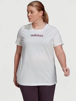 adidas Essentials T-Shirt (Curve) - White, Size 1X, Women