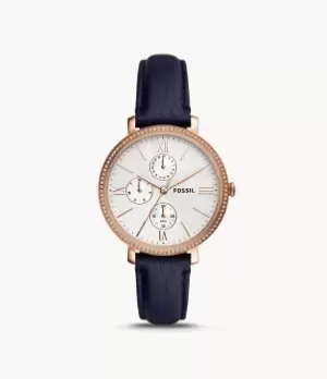 Fossil Women Jacqueline Multifunction Blue Eco Leather Watch