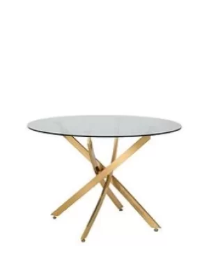 Julian Bowen Monterno 100 Cm Glass Top Round Dining Table