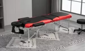 HomCom Aluminium Massage Table Bed: Black-Orange