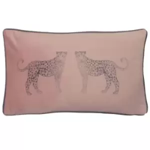 Evans Lichfield Savannah Leopard Cushion Cover (50cm x 30cm) (Powder Pink)