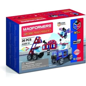 Magformers - Amazing Police And Rescue Magnetic Building Set (Multicolour)