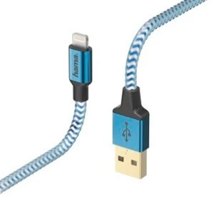 Hama Reflective Charging/Data cable Lightning 1.5m blue