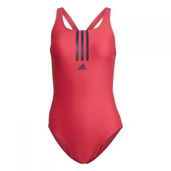 adidas SH3. RO Mid 3-Stripes Swimsuit Womens - Power Pink / Team Navy / Power