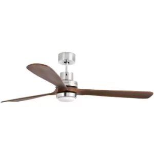 Faro Lantau-G LED Large Ceiling Fan Matt Nickel, Dark Walnut