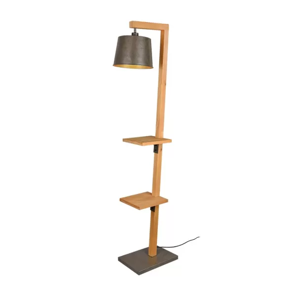 Rodrigo Vintage Floor Lamp natural finish with Footswitch