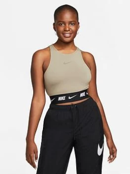 Nike NSW All Over Print Crop Top - Olive , Olive Size XS Women