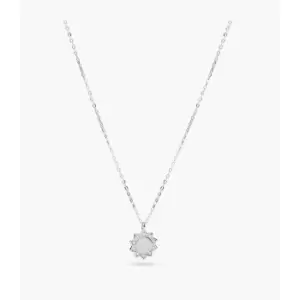 Fossil Womens Elliott You Are My Sunshine Silver-Tone Sterling Silver Pendant Necklace - Silver