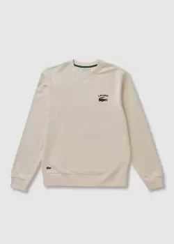 Lacoste Mens Lacoste Inscription Crew Neck Sweatshirt In Lapland