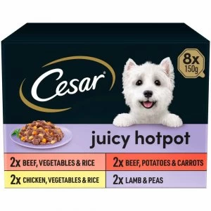 Cesar Juicy Hotpot Selection Dog Food Trays 8 x 150g