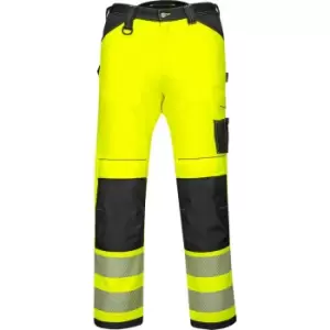 Portwest PW34 Hi Vis Work Trousers Yellow / Black 34" 29"