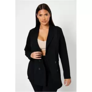 I Saw It First Black Double Breasted Open Front Blazer - Black