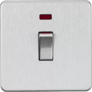 KnightsBridge 45A 1G DP switch with neon - brushed chrome